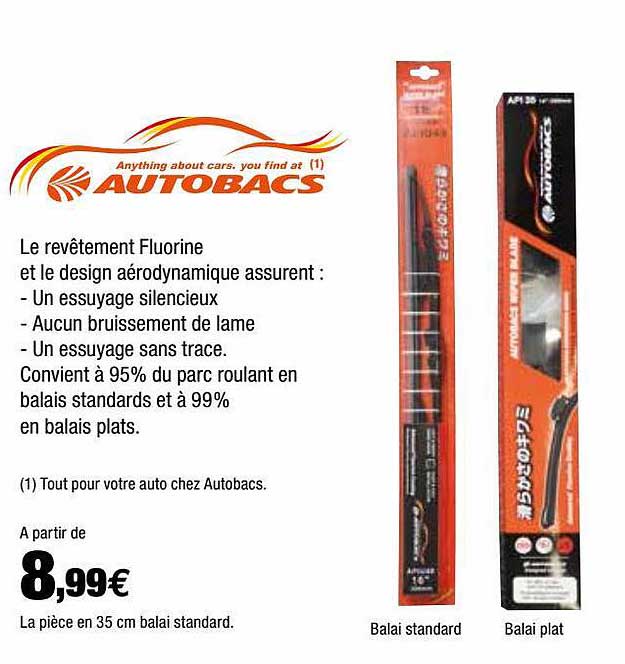 revêtement fluorine et design aérodynamique autobacs