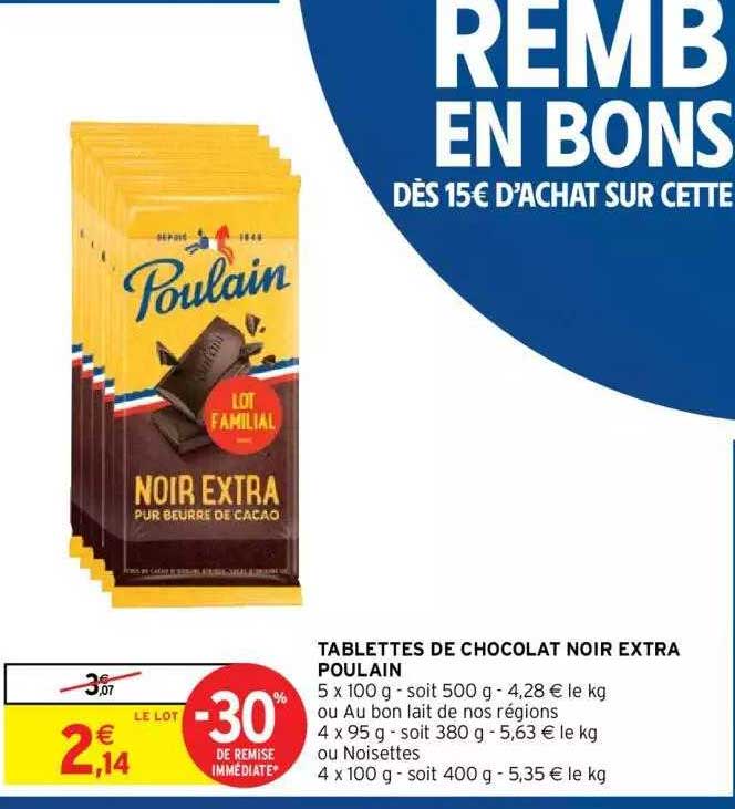Tablettes De Chocolat Noir Extra Poulain