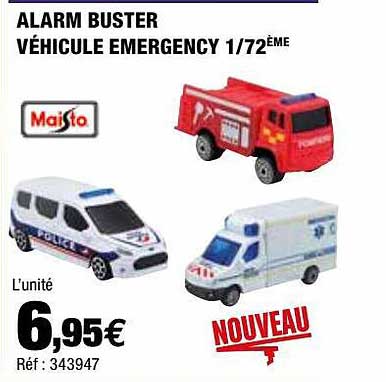 alarm buster véhicule emergency 1-72ème maisto