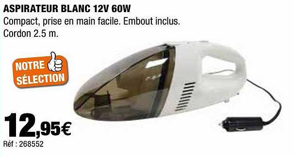 Aspirateur Blanc 12v 60w