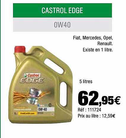 castrol edge 0w40 fiat, mercedes, opel, renault