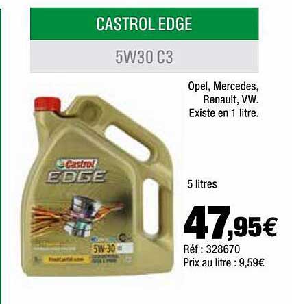 castrol edge 5w30 c3 opel, mercedes, renault, vw