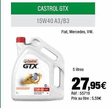 castrol gtx 15w40 a3-b3 fiat, mercedes, vw