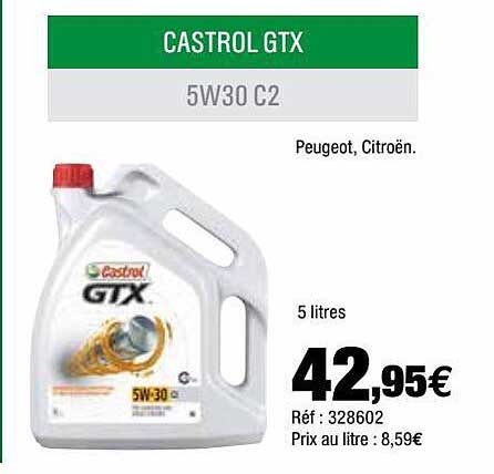 castrol gtx 5w30 c2 peugeot, citroën