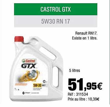 castrol gtx 5w30 rn 17 renault rn17