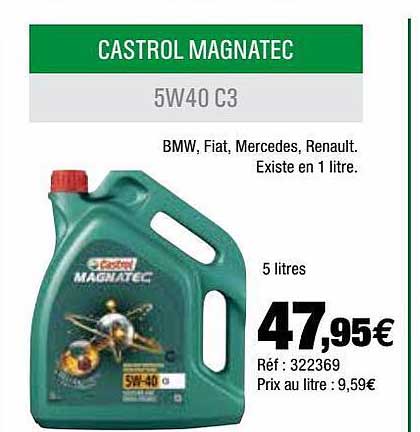 castrol magnatec 5w40 c3 bmw, fiat, mercedes, renault
