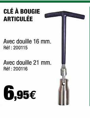 clé à bougie articulée