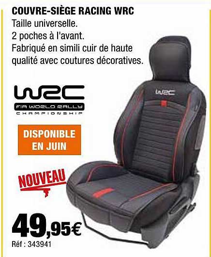couvre-siège racing wrc