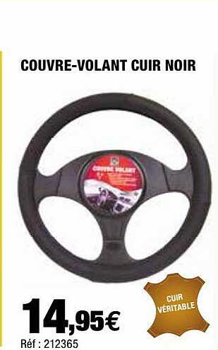 couvre-volant cuir noir