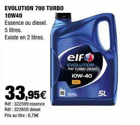 évolution 700 Turbo 10w40 Elf