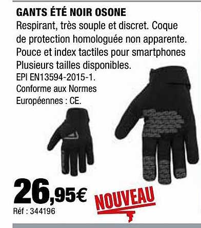 Gants été Noir Osone