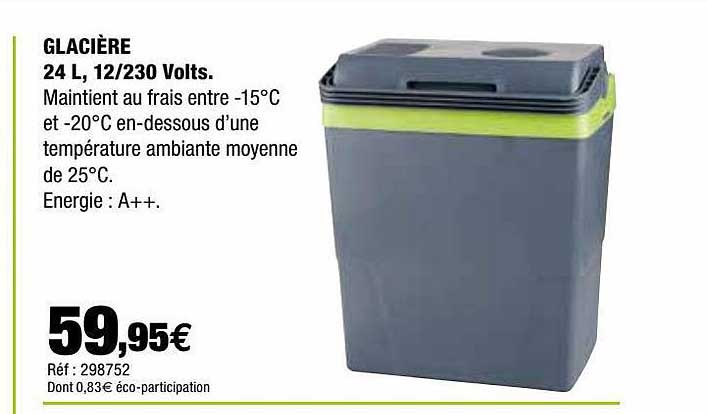 glacière 24l, 12-230 volts