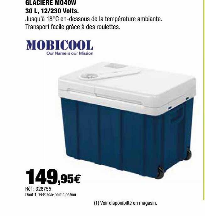 glacière mq40w 30l, 12-230 volts mobicool