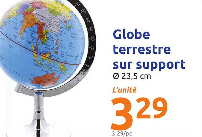 globe terrestre sur support