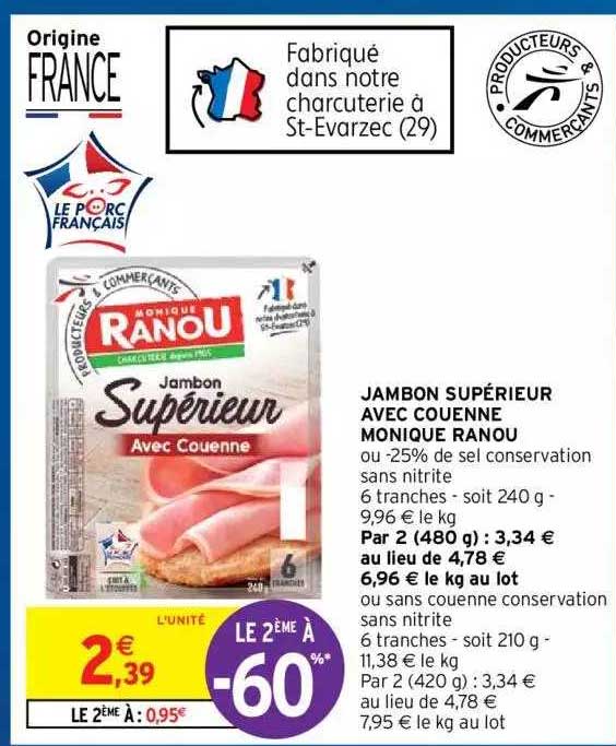 jambon supérieur avec couenne monique ranou