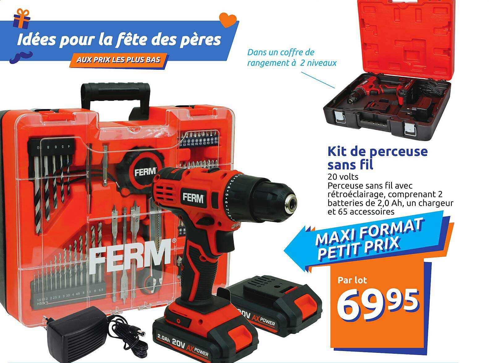 Kit De Perceuse Sans Fil Ferm