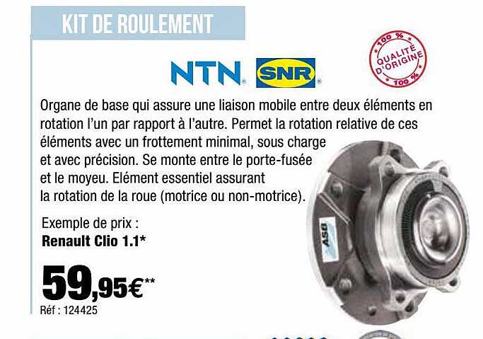 kit de roulement ntn snr