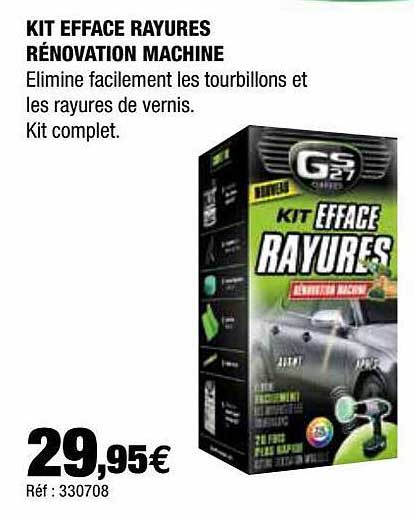 kit efface rayures rénovation machine