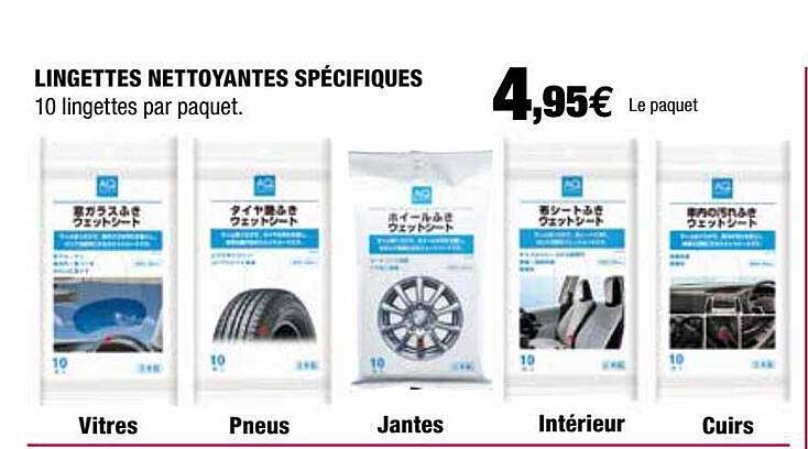 lingettes nettoyantes spécifiques