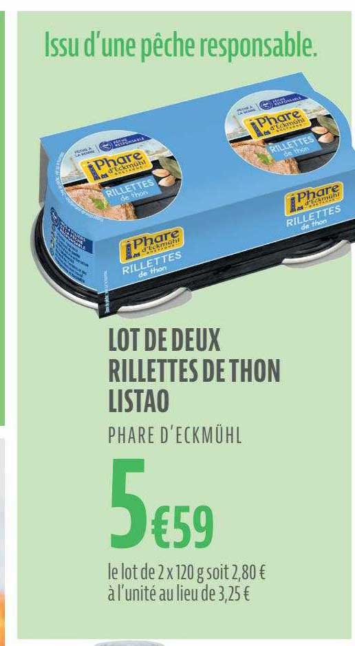 lot de deux rillettes de thon listao phare d'eckmûhl