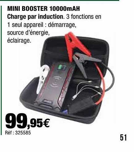 mini booster 10000 mah charge par induction