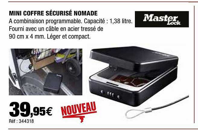 mini coffre sécurisé nomade master lock