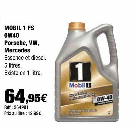mobil 1 fs 0w40 porsche, vw, mercedes