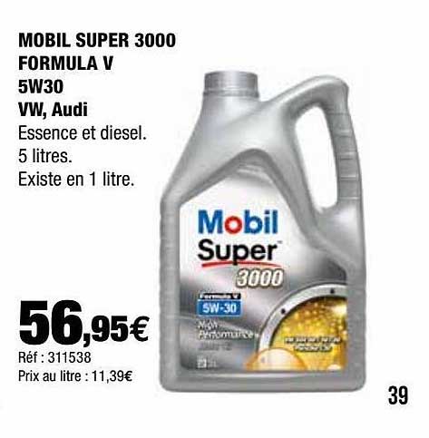 mobil super 3000 formula v 5w30 vw, audi