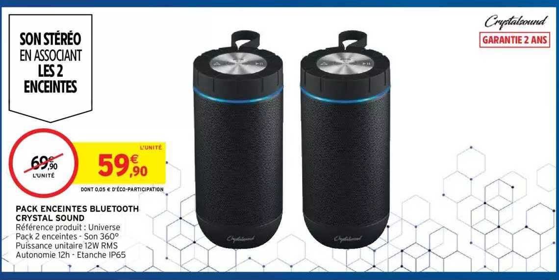 pack enceintes bluetooth crystal sound