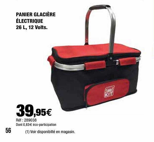 panier glacière électrique 26l, 12 volts