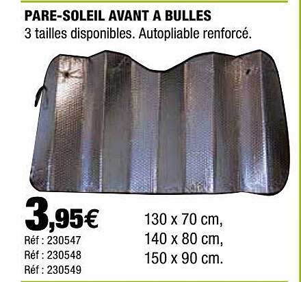 pare-soleil avant à bulles