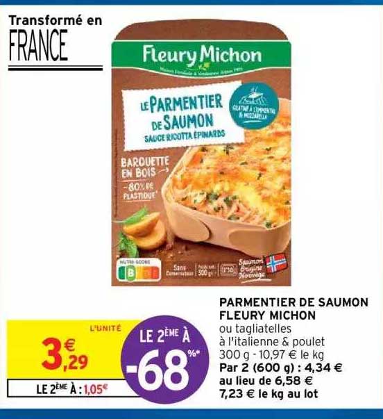 parmentier de saumon fleury michon