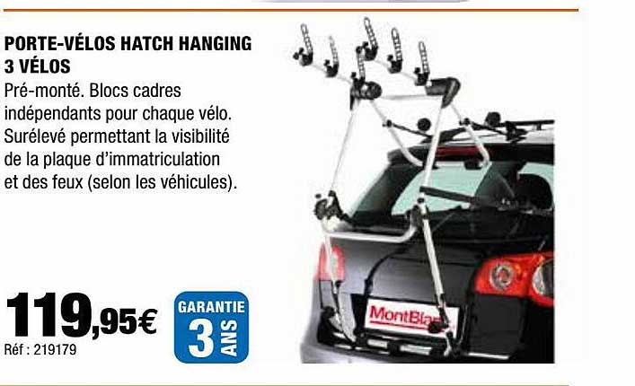 porte-vélos hatch hanging 3 vélos