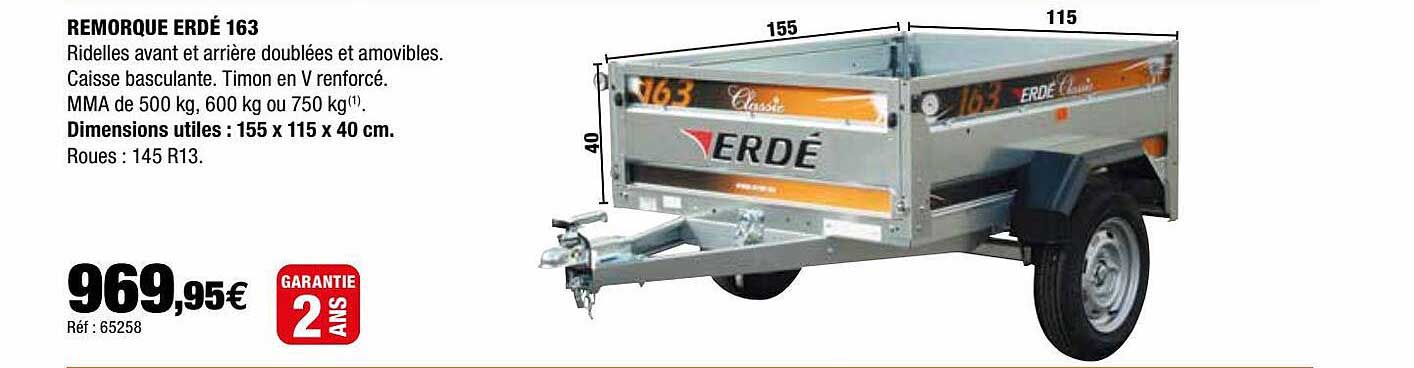 Remorque Erdé 163