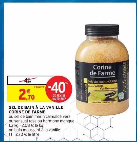 sel de bain à la vanille corine de farme