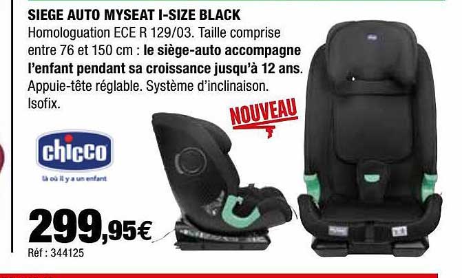 siège auto myseat i-size black chicco