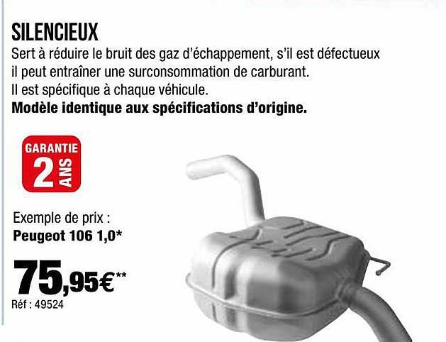 Silencieux Peugeot 106 1,0*