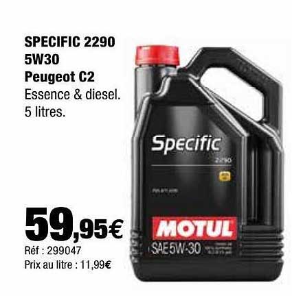 specific 2290 5w30 peugeot c2 motul