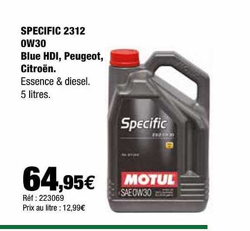 specific 2312 0w30 blue hdi, peugeot, citroën motul