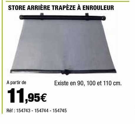store arrière trapèze à enrouleur