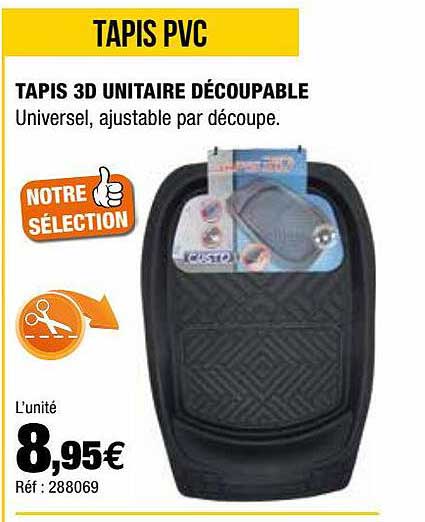 tapis 3d unitaire découpable