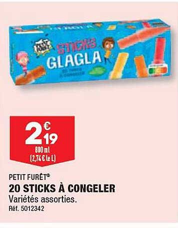 20 sticks à congeler petit furêt