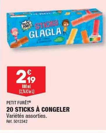 20 sticks à congeler petit furêt
