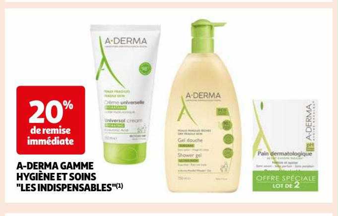 a-derma gamme hygiène et soins "les indispensables"