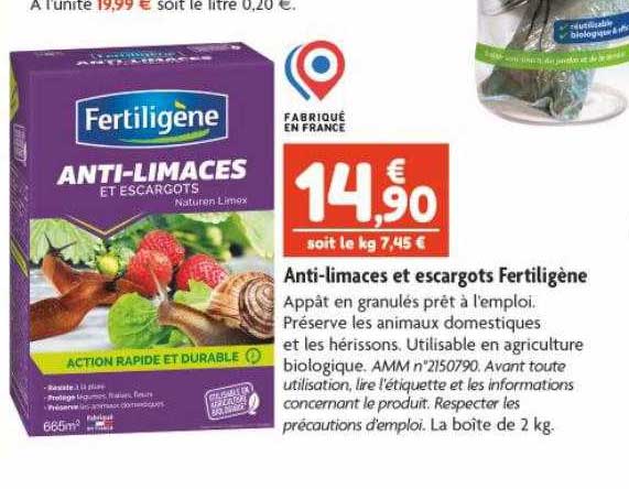 anti-limaces et escargots fertiligène