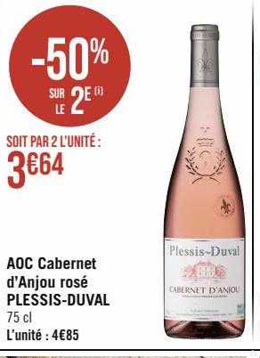 aoc cabernet d'anjou rosé plessis-duval