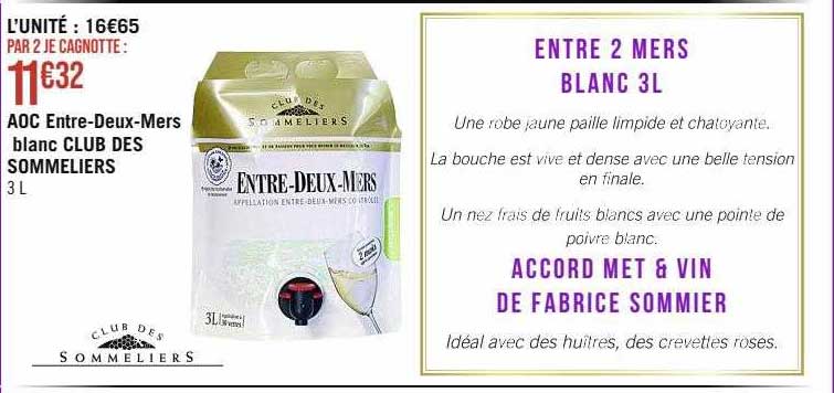 aoc entre-Deux-Mers blanc club des sommeliers