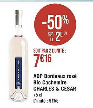 Aop Bordeaux Rosé Bio Cachemire Charles & César