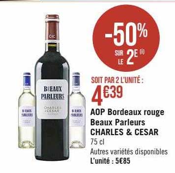 aop bordeaux rouge beaux parleurs charles & césar