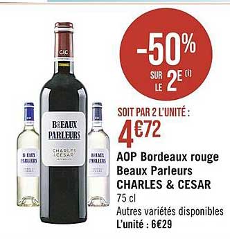 aop bordeaux rouge beaux parleurs charles & césar